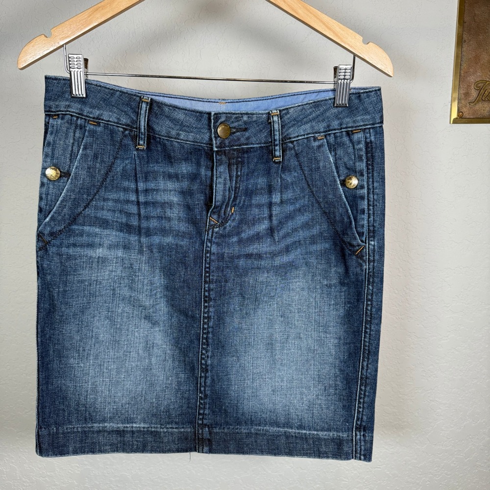 Gap 1969 Denim Skirt Blue Wash A Line Button Fly Women's‎ Size 27 4